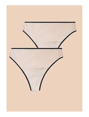 Lot de 2 strings menstruels lavables en coton biologique, Jolie