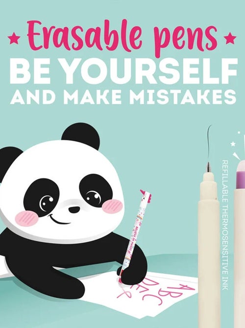 Lot de 2 stylos à encre gel effaçable - Panda - Kiabi