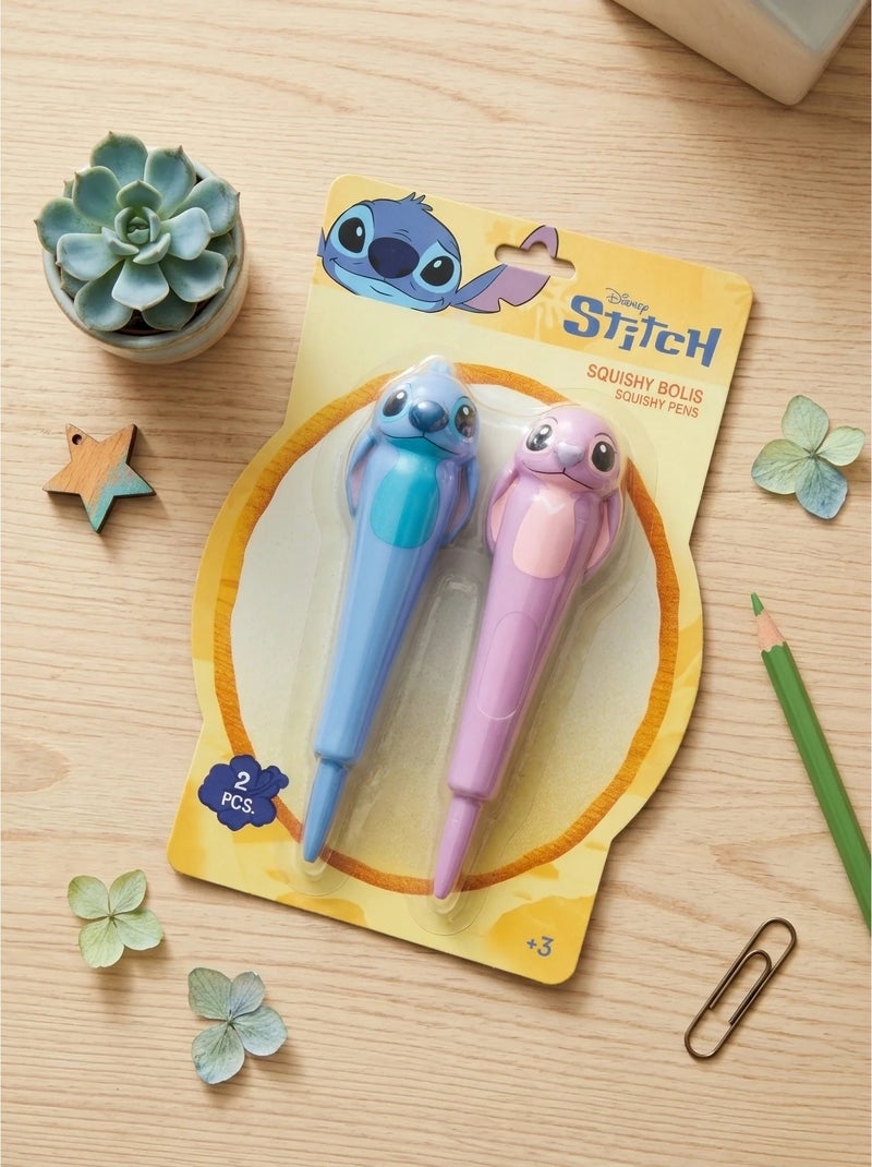 Lot de 2 stylos encre verte ergonomiques stitch disney Vert - Kiabi