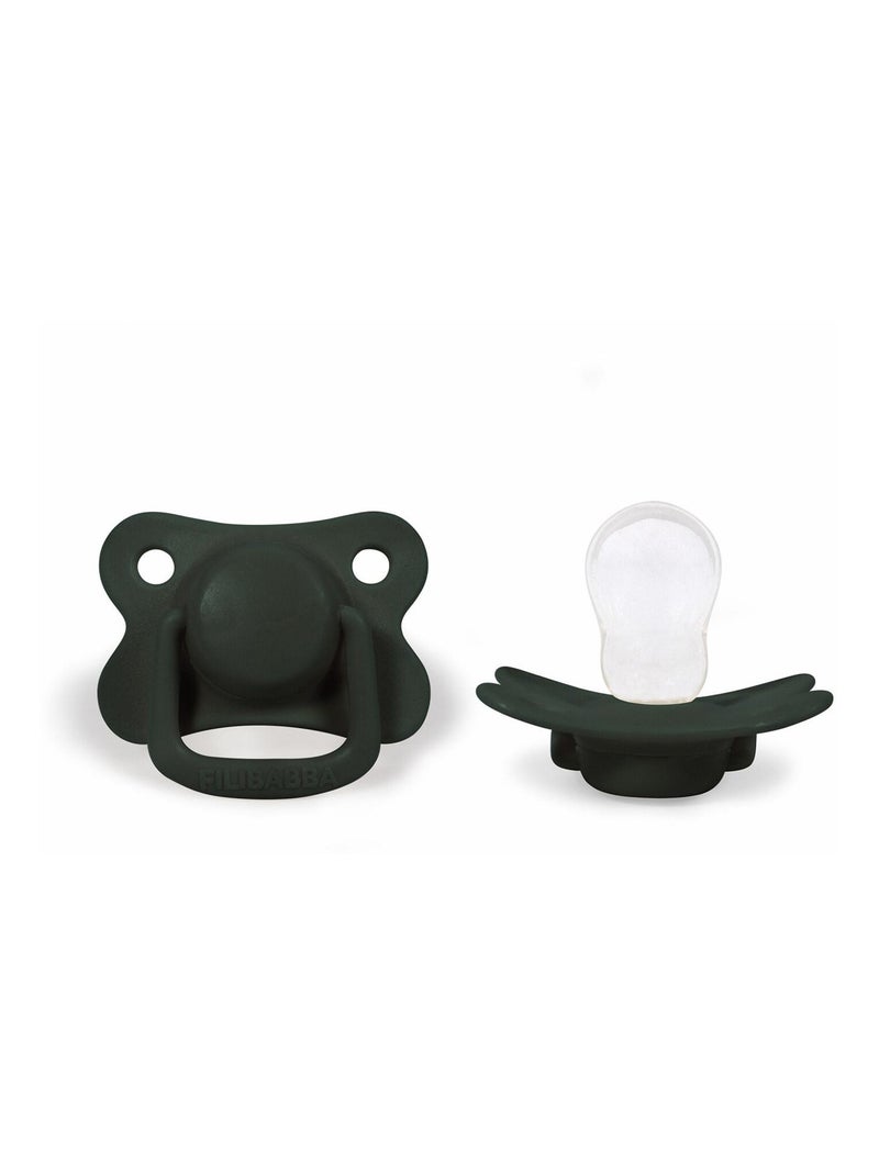 Lot de 2 sucettes anatomique en silicone 6 mois et + Filibabba Vert foncé - Kiabi
