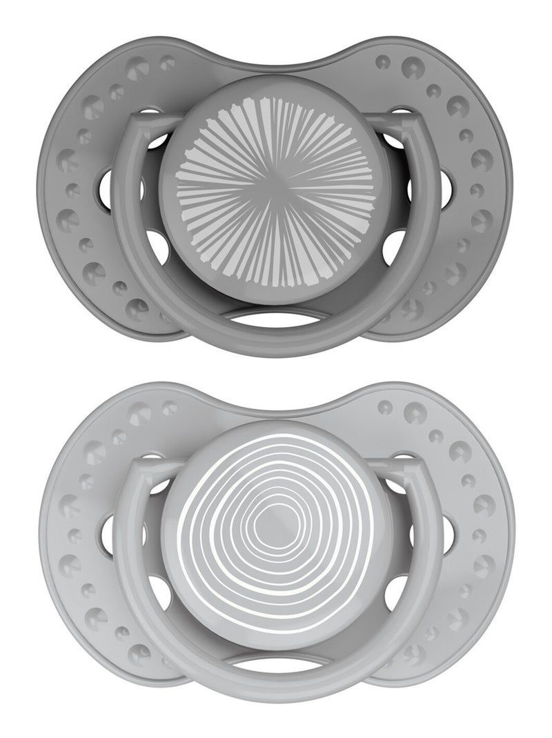 Lot de 2 sucettes dynamique lovi harmony taille 2 de 3 à 6 mois Gris - Kiabi