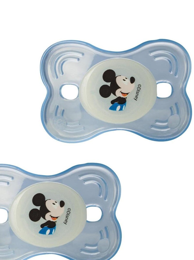 Lot de 2 sucettes nuit Disney Mickey Bloom 12 mois Bleu - Kiabi