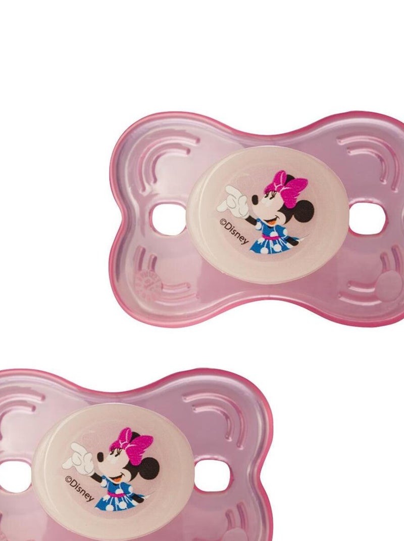 Lot de 2 sucettes nuit Disney Minnie Pink Girl 12 mois Rose - Kiabi