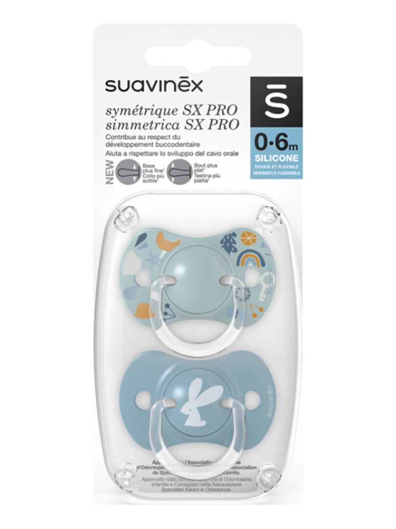Suavinex Lot de 2 Sucettes Symétriques SX Pro Into the Forest Bleu