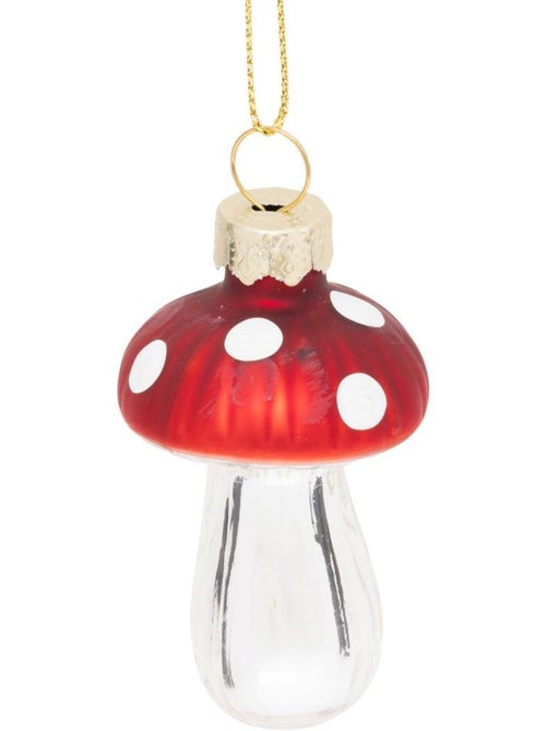 Lot de 2 sujets champignon h6 cm verre rouge - Kiabi