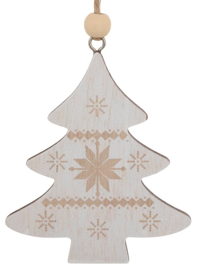 Lot de 2 sujets cœur rouge et sapin beige bois h8 cm Rouge - Kiabi