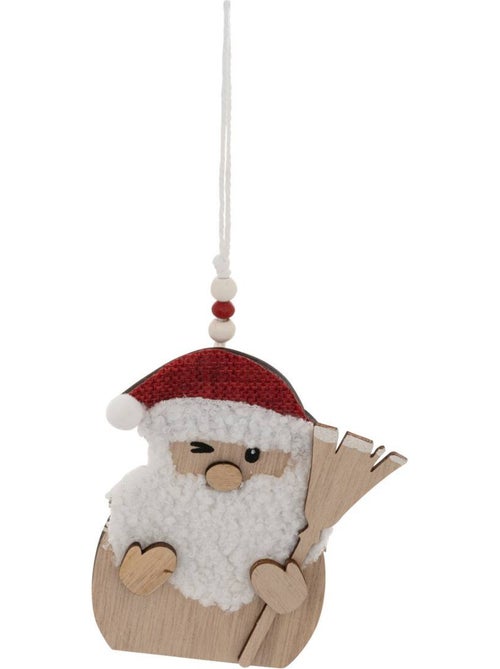 Lot de 2 sujets père noël balai bois h12 cm rouge et blanc - Kiabi