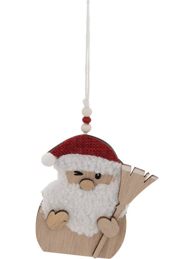 Lot de 2 sujets père noël balai bois h12 cm rouge et blanc Multicolore - Kiabi