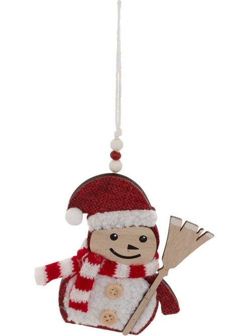 Lot de 2 sujets père noël balai bois h12 cm rouge et blanc - Kiabi