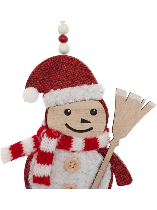 Lot de 2 sujets père noël balai bois h12 cm rouge et blanc - Kiabi