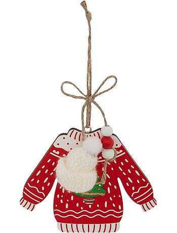 Lot de 2 sujets pull de noël bois h12 cm