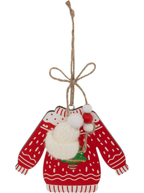 Lot de 2 sujets pull de noël bois h12 cm - Kiabi