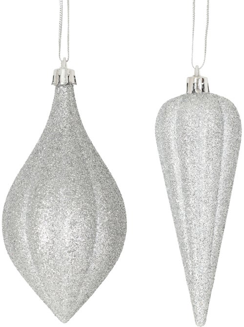 Lot de 2 suspensions de noël en forme de glaçon – argenté - Kiabi Lot de 2 suspensions de noël en forme de glaçon – argenté - Kiabi