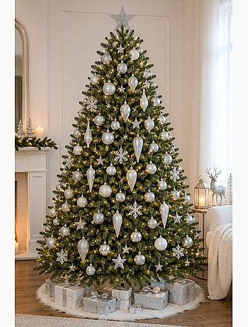 Lot de 2 suspensions de noël en forme de glaçon – argenté