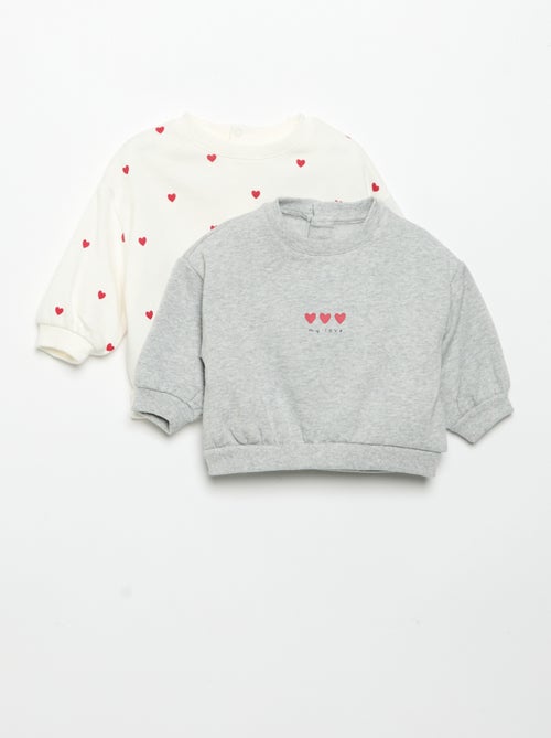 Lot de 2 sweat-shirts imprimés - Kiabi