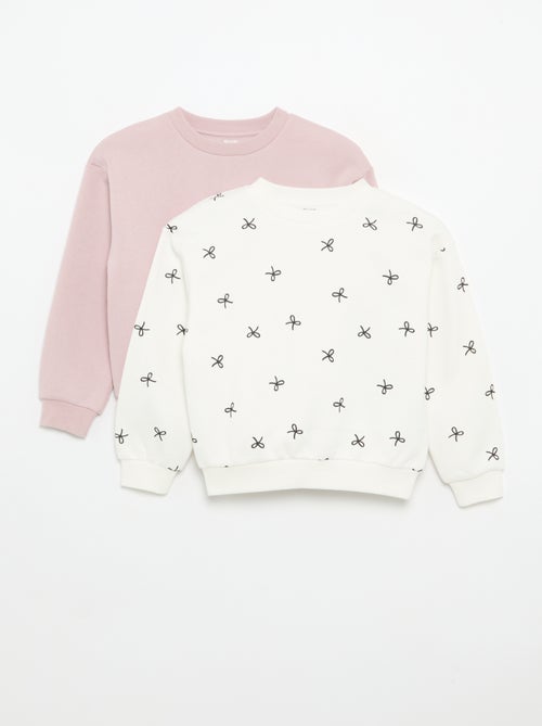 Lot de 2 sweats : 1 uni et 1 imprimé all over - Kiabi Lot de 2 sweats : 1 uni et 1 imprimé all over - Kiabi