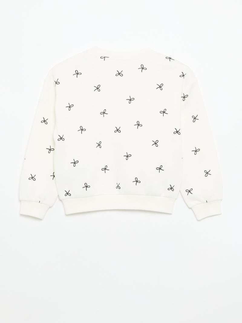 Lot de 2 sweats : 1 uni et 1 imprimé all over Blanc - Kiabi