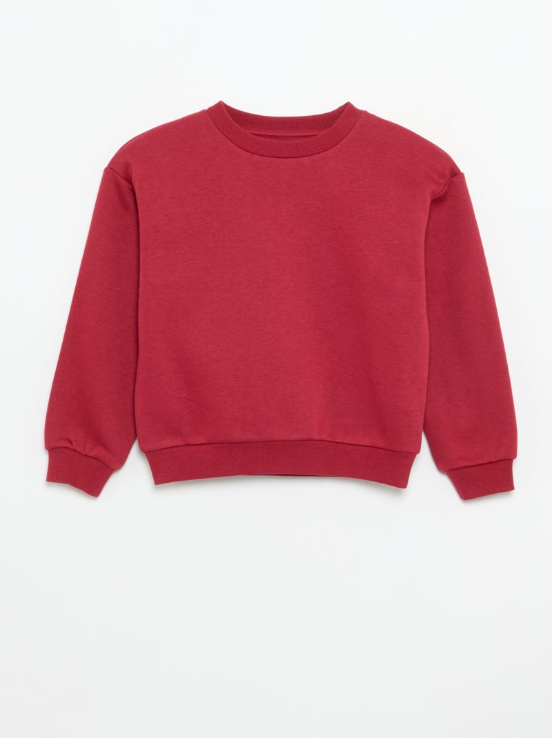Lot de 2 sweats : 1 uni et 1 imprimé all over Rouge - Kiabi