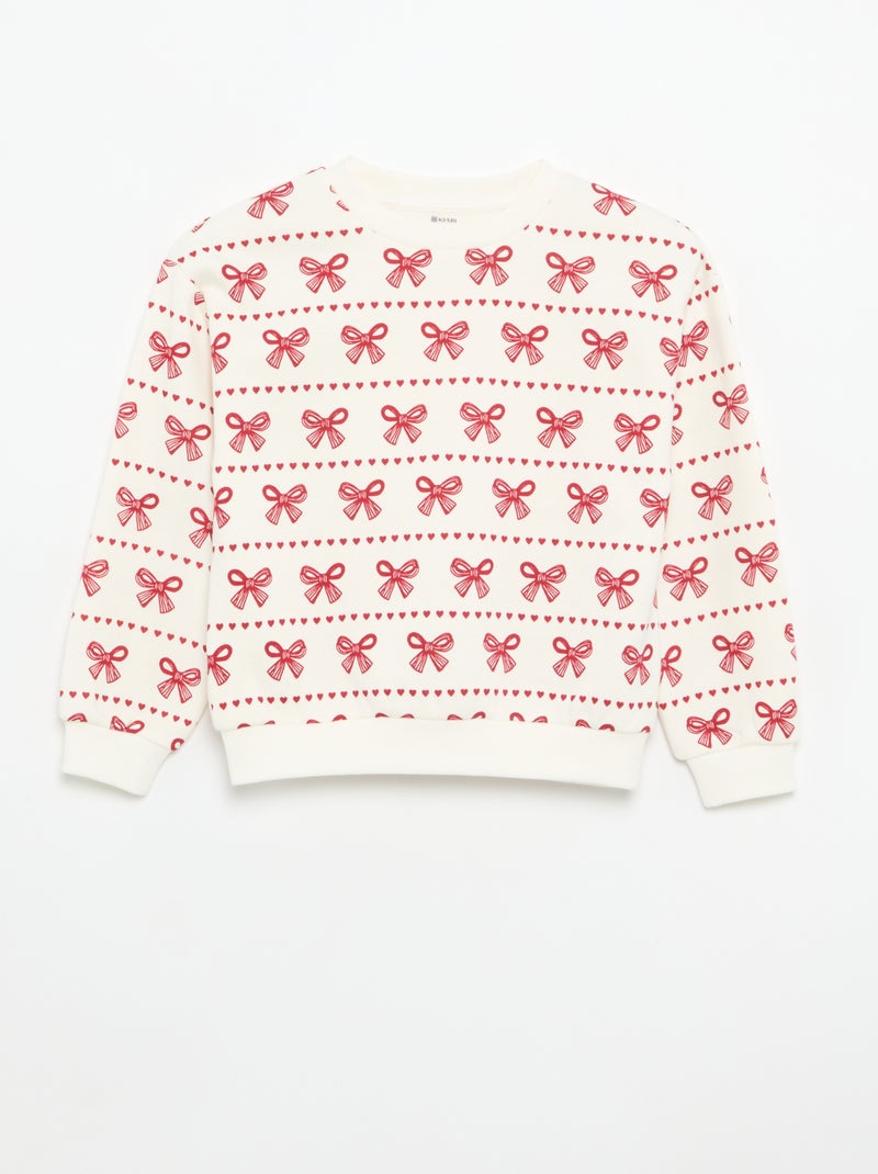 Lot de 2 sweats : 1 uni et 1 imprimé all over Rouge - Kiabi
