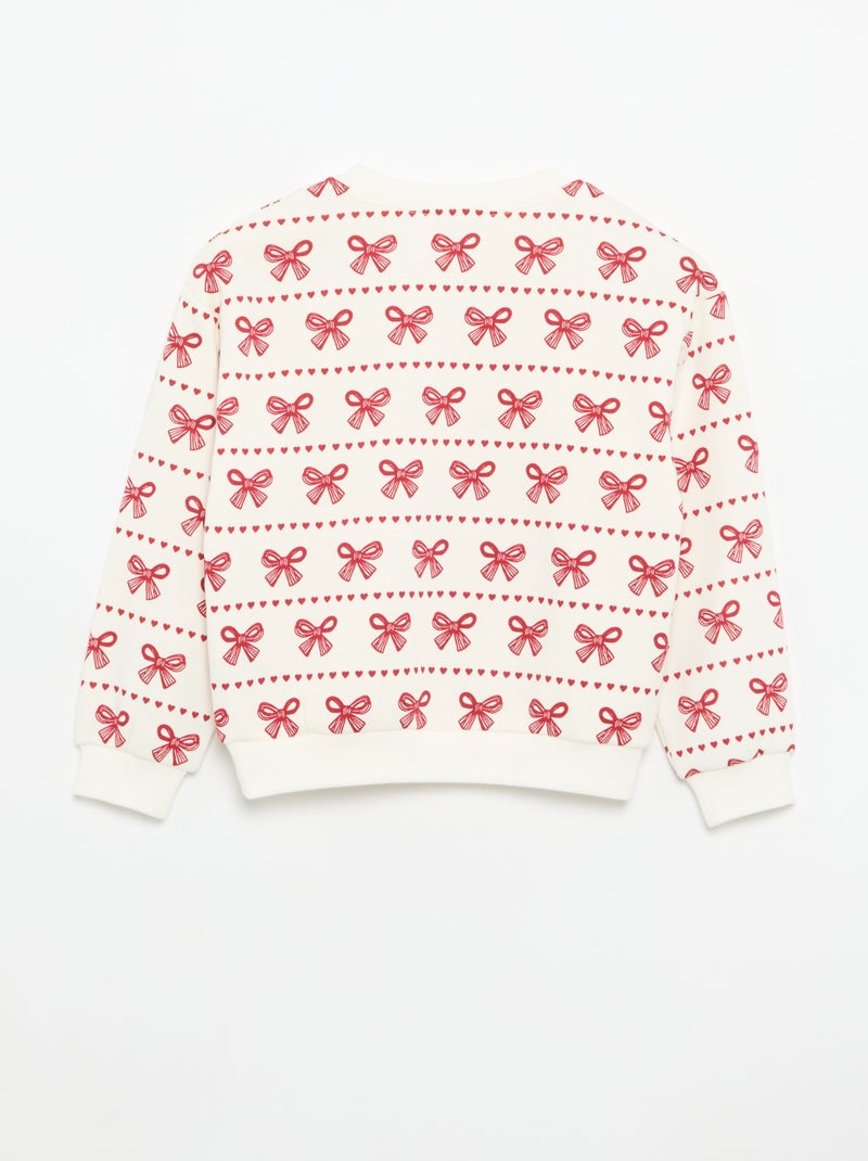 Lot de 2 sweats : 1 uni et 1 imprimé all over Rouge - Kiabi