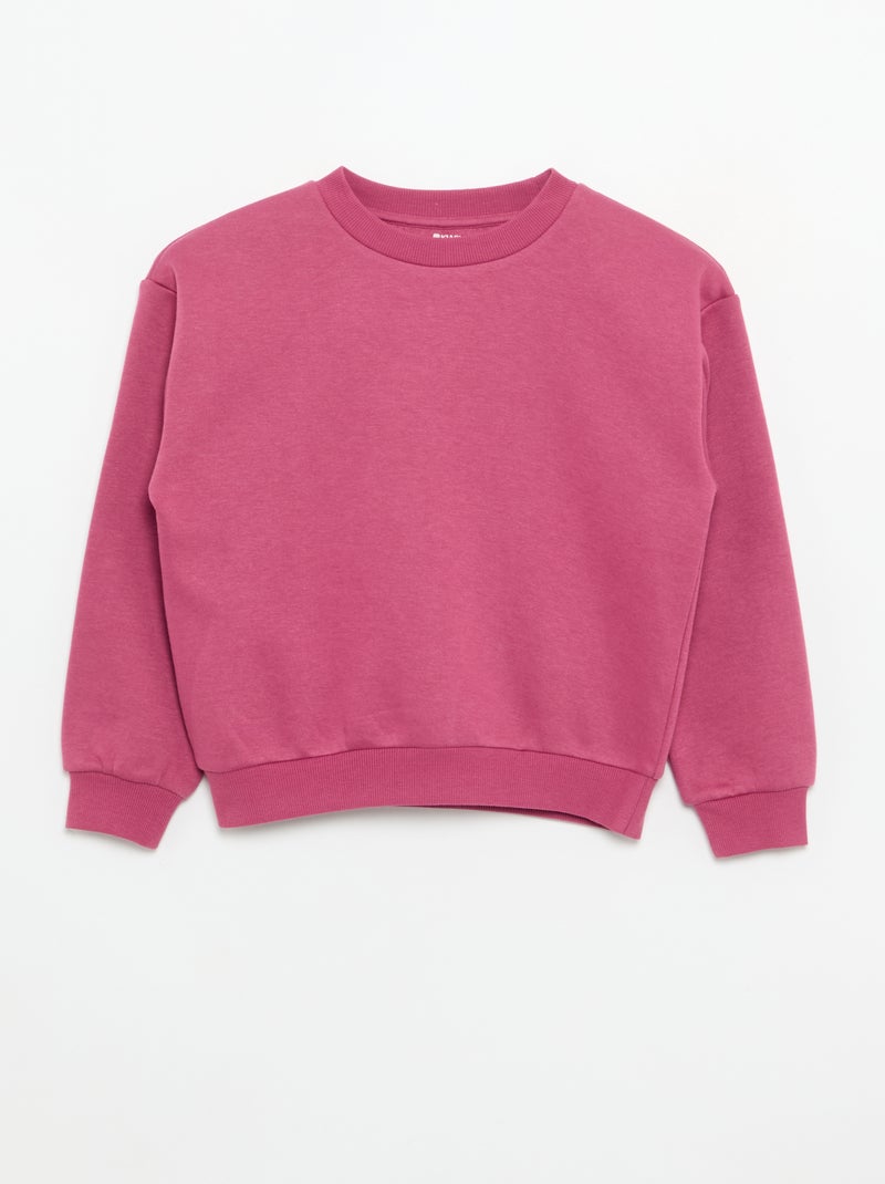 Lot de 2 sweats : 1 uni et 1 imprimé all over Violet - Kiabi