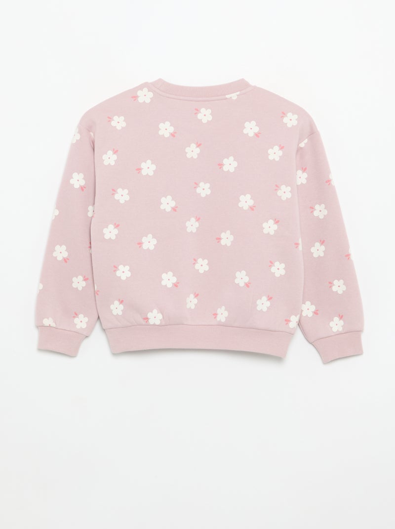 Lot de 2 sweats : 1 uni et 1 imprimé all over Violet - Kiabi