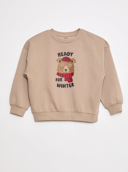 Lot de 2 sweats à col rond en molleton gratté - Kiabi