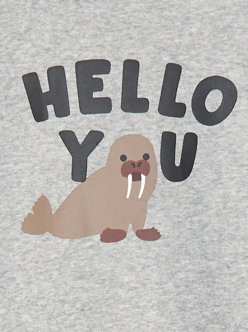 Lot de 2 sweats à col rond en molleton gratté Gris - Kiabi