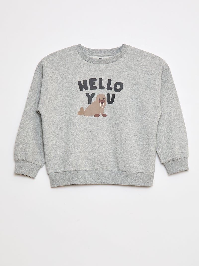 Lot de 2 sweats à col rond en molleton gratté Gris - Kiabi