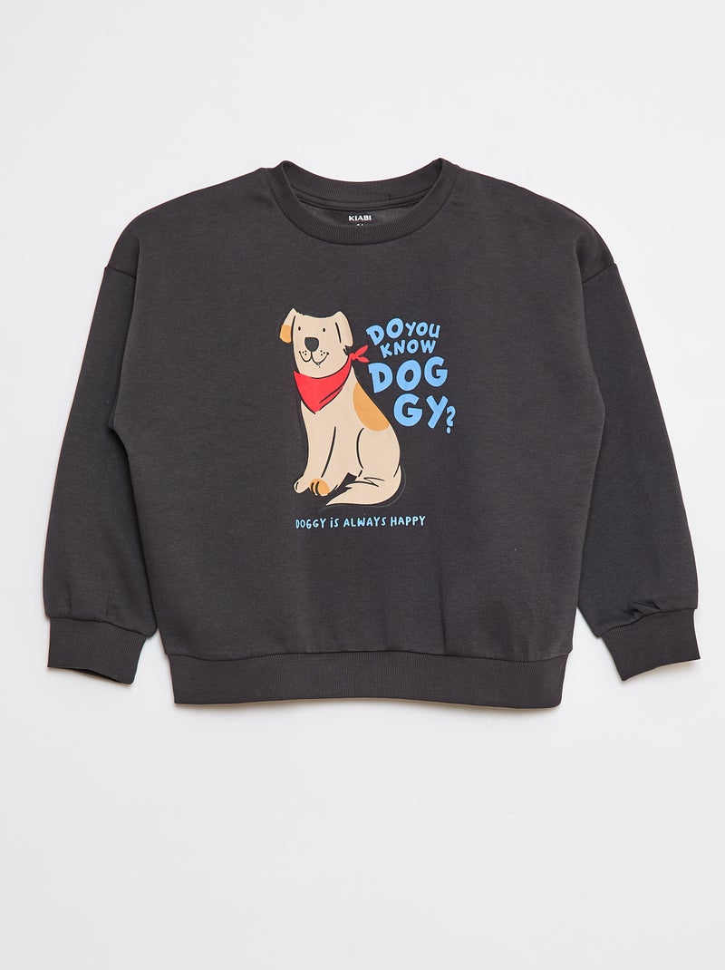 Lot de 2 sweats à col rond en molleton gratté Gris - Kiabi