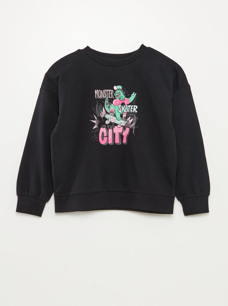 Lot de 2 sweats à col rond Noir/gris - Kiabi