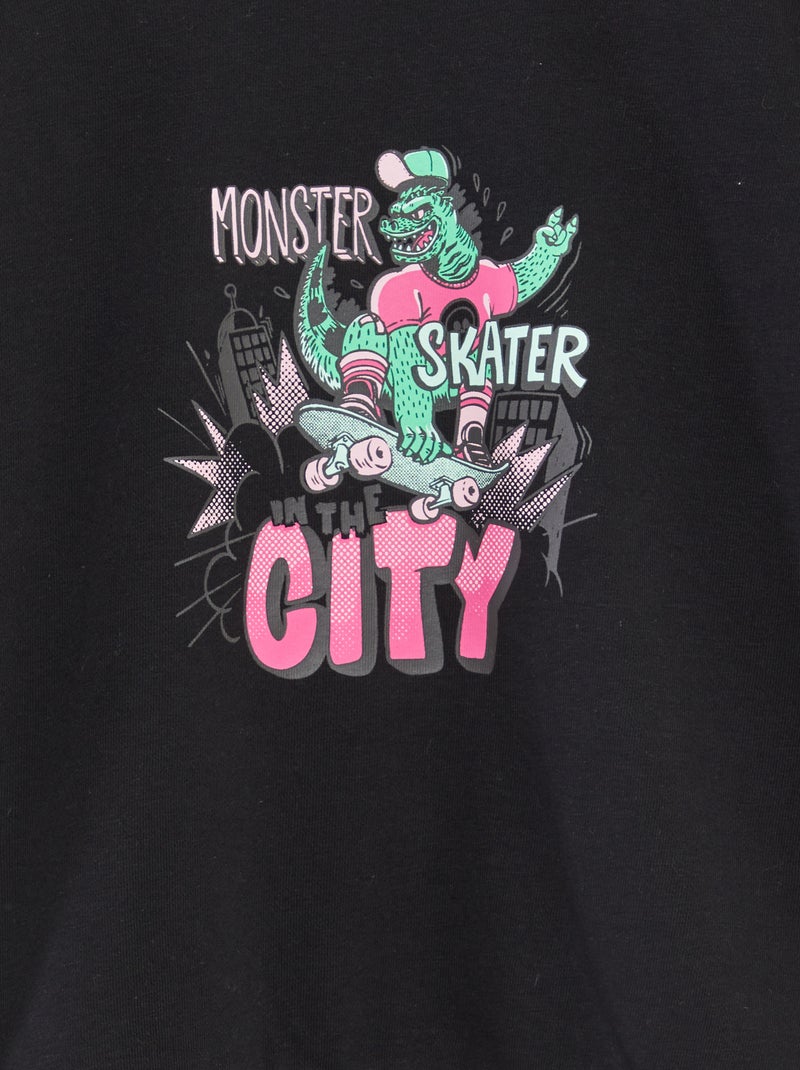 Lot de 2 sweats à col rond Noir/gris - Kiabi