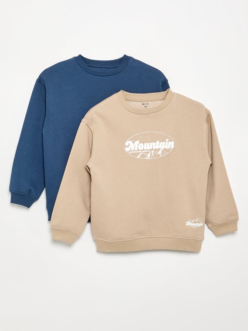 Lot de 2 sweats à manches longues - Kiabi Lot de 2 sweats à manches longues - Kiabi