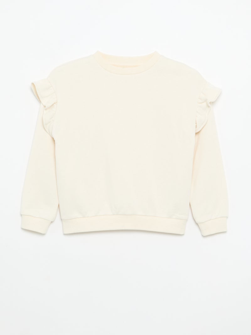 Lot de 2 sweats avec volants aux épaules Gris - Kiabi