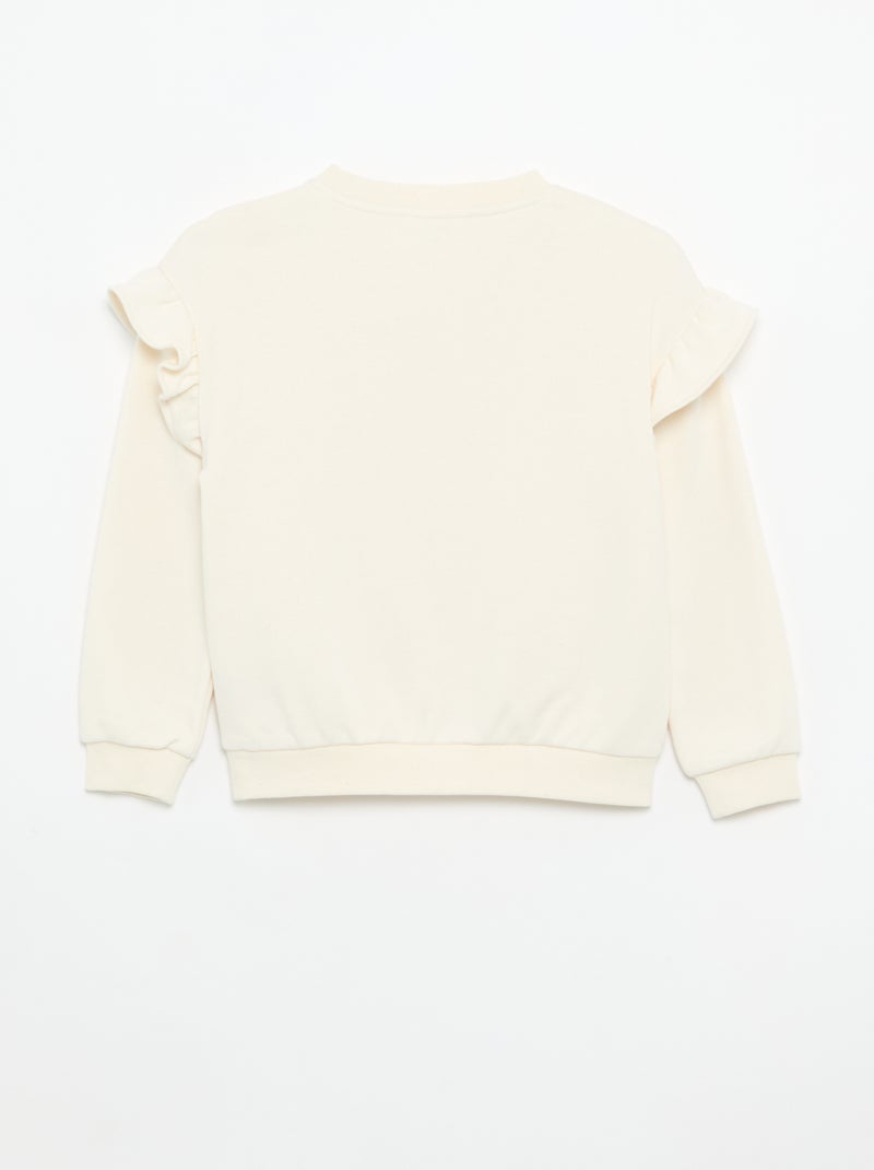 Lot de 2 sweats avec volants aux épaules Gris - Kiabi