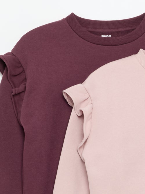 Lot de 2 sweats avec volants aux épaules - Kiabi