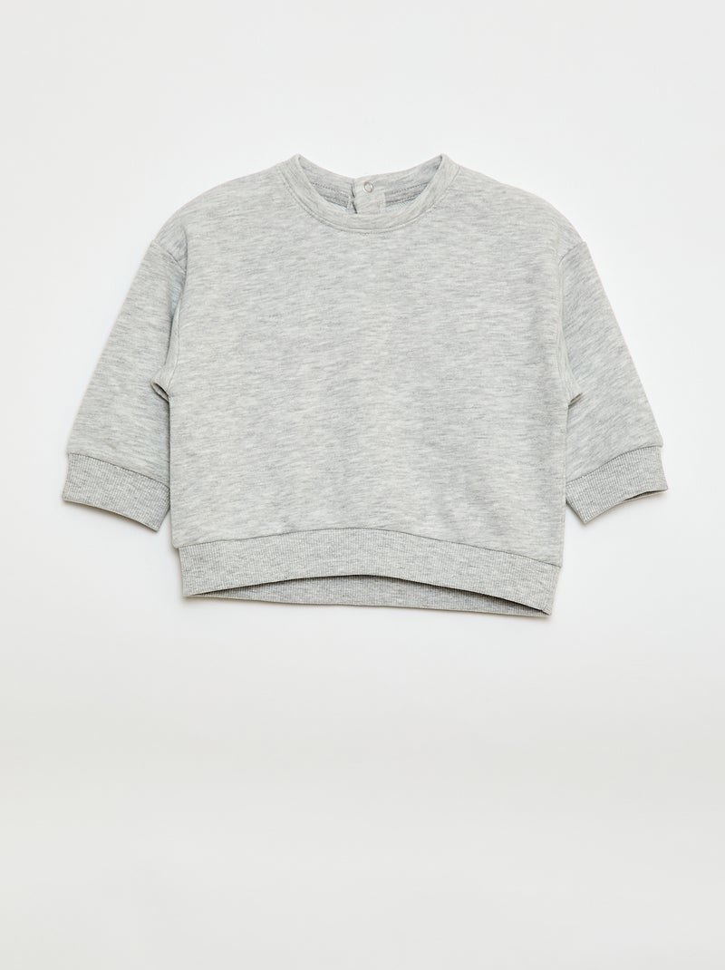 Lot de 2 sweats en french terry Blanc/gris - Kiabi