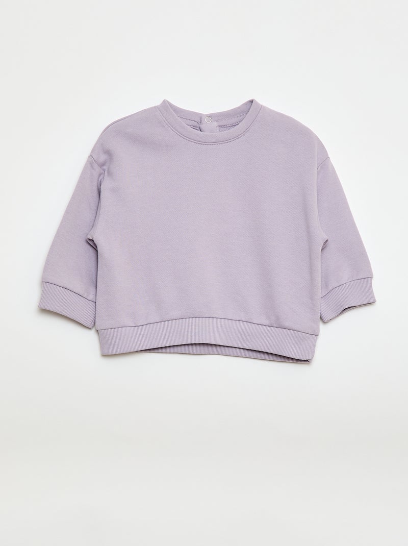 Lot de 2 sweats en french terry Violet/beige - Kiabi