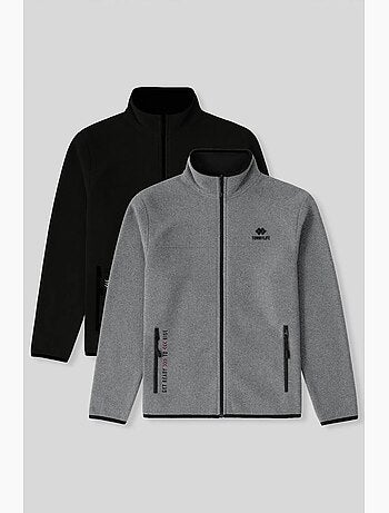 Lot de 2 sweats en maille peluche à fermeture éclair tommy