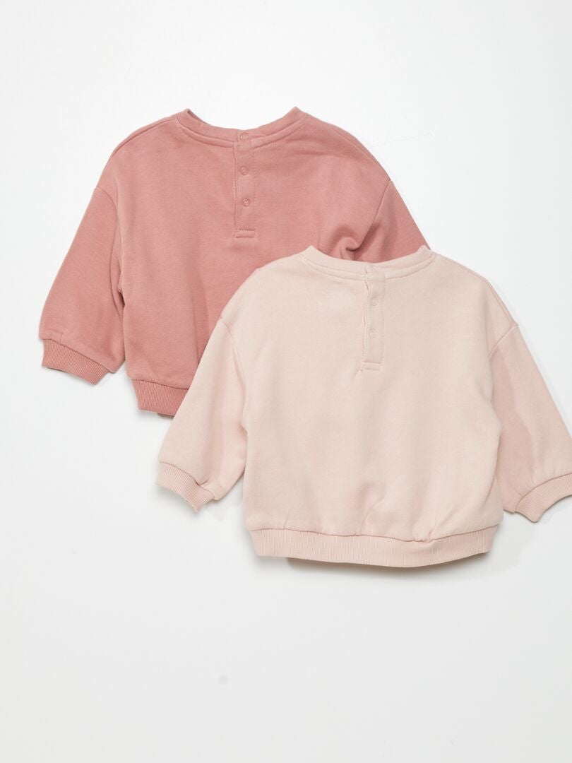 Lot de 2 sweats en molleton Rose/poudré - Kiabi
