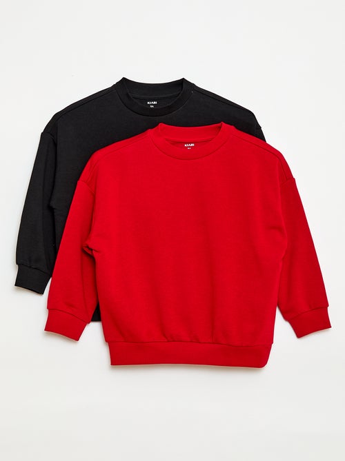 Lot de 2 sweats french terry en coton - Kiabi