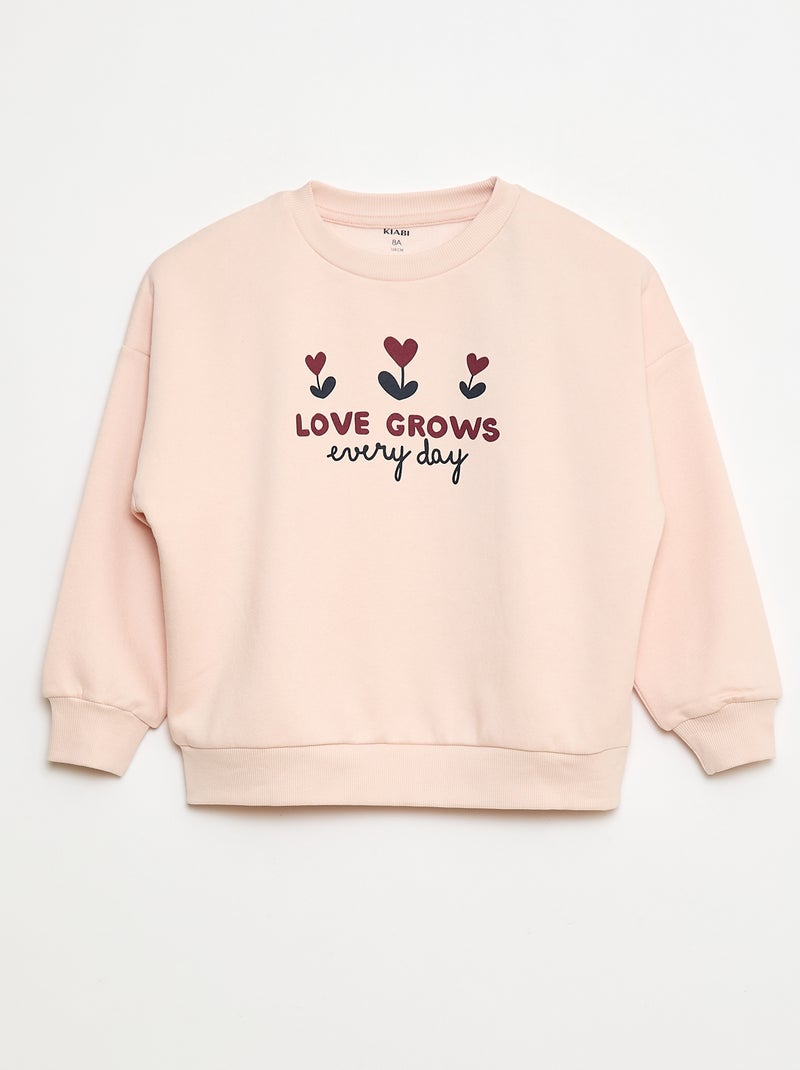 Lot de 2 sweats imprimés en coton Rose - Kiabi