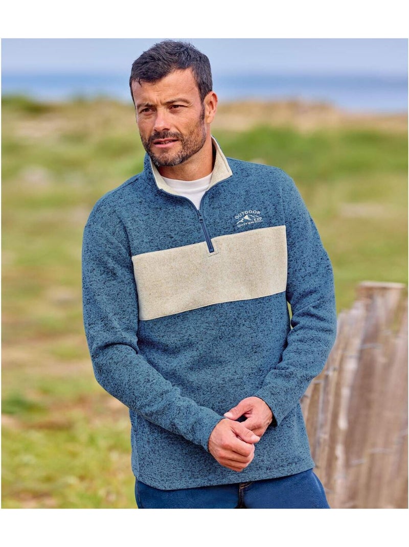 Lot de 2 Sweats Molleton Bicolores   - ATLAS FOR MEN Blanc Bleu - Kiabi