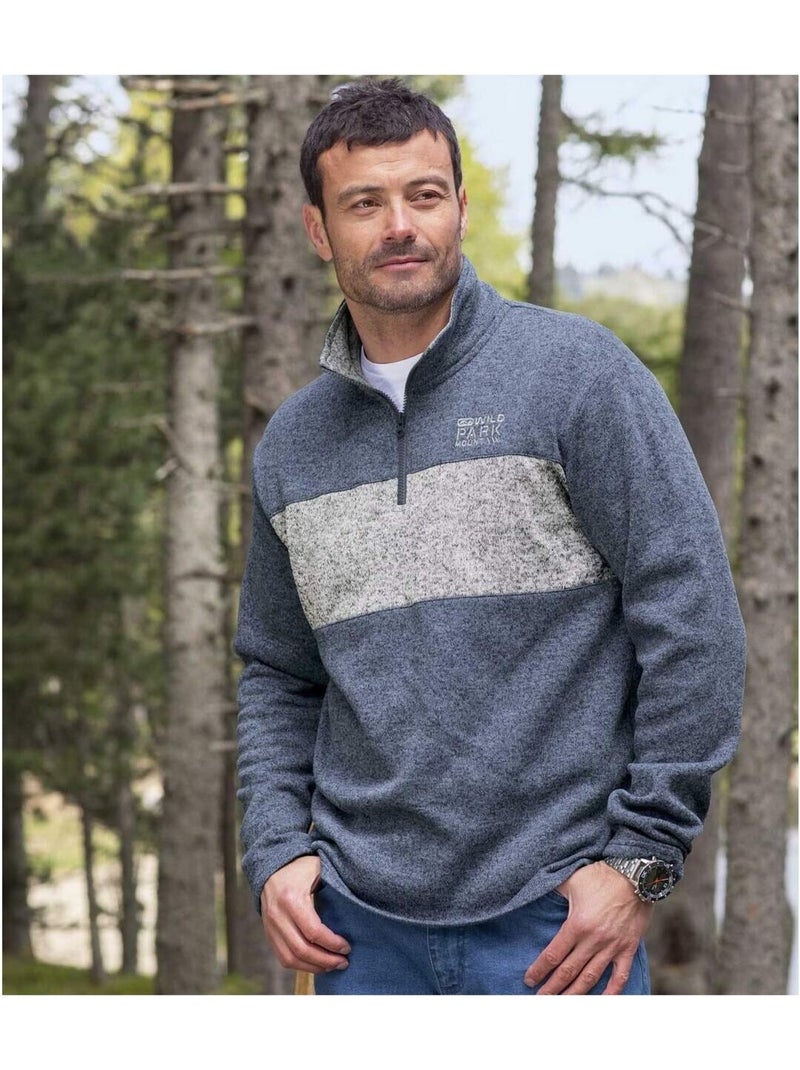 Lot de 2 Sweats Molleton Outdoor   - ATLAS FOR MEN Bleu Gris - Kiabi