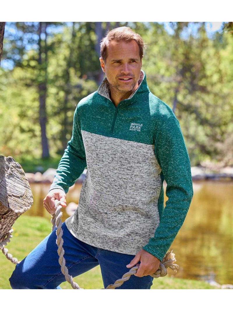 Lot de 2 sweats molleton wild park   - atlas for men Gris Vert - Kiabi
