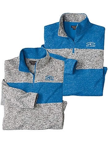 Lot de 2 Sweats Molleton Zippés Outdoor Winter - ATLAS FOR MEN