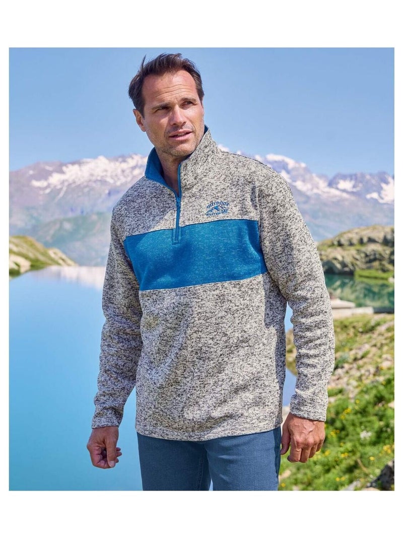 Lot de 2 Sweats Molleton Zippés Outdoor Winter   - ATLAS FOR MEN Bleu Gris - Kiabi