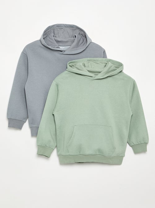 Lot de 2 sweats unis à capuche - Kiabi
