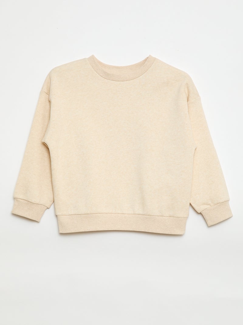 Lot de 2 sweats unis en molleton Beige - Kiabi