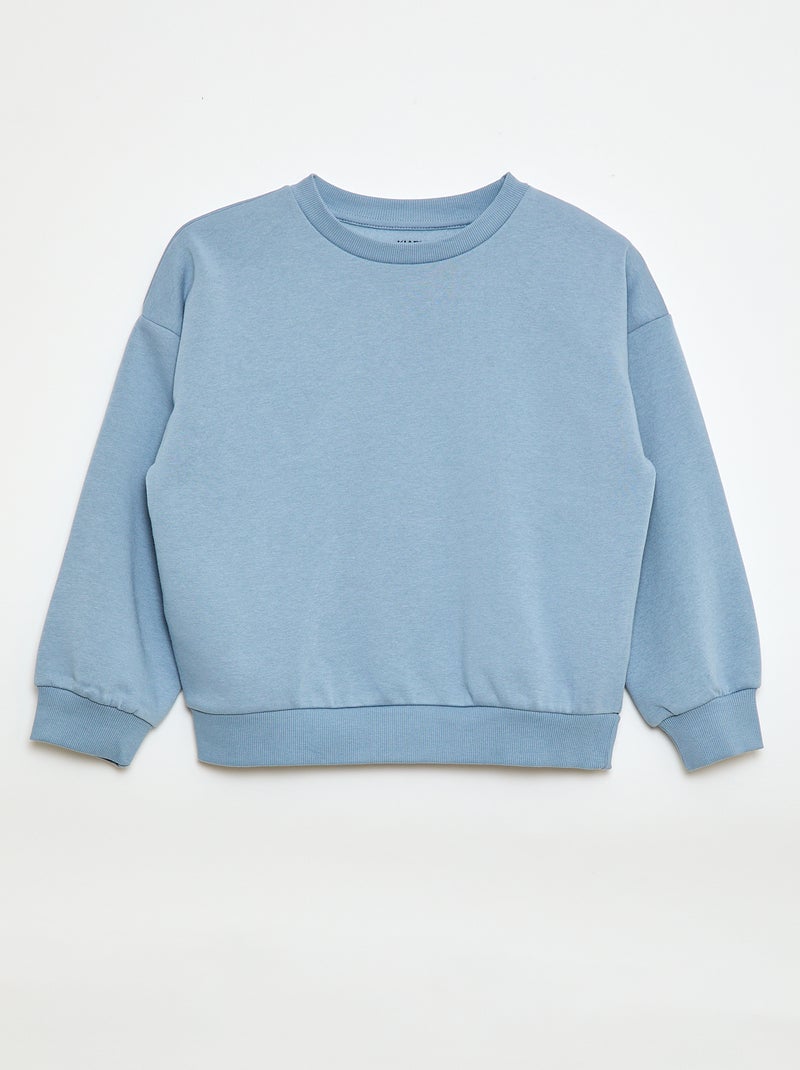 Lot de 2 sweats unis en molleton Bleu - Kiabi